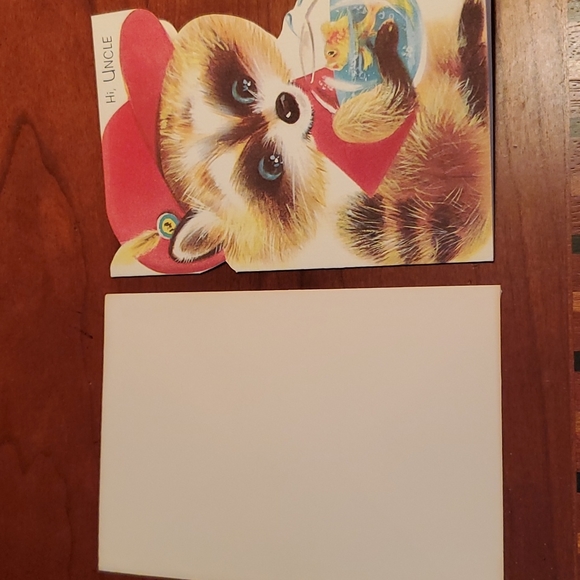 UNUSED, Vintage 1940s Norcross (Flocked) Birthday Card for Uncle - Picture 9 of 9